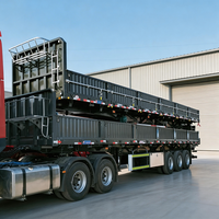 Promotion : Semi-remorque benne basculante latérale en acier, 25 tonnes, 45 m³, multi-essieux, en vente