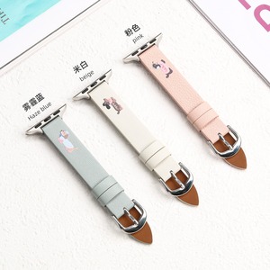 Cinturino in Pelle Forwelleny con Stampa Personalizzata Motivo Cane Bassotto per <span class=keywords><strong>Apple</strong></span> Watch Serie <span class=keywords><strong>11</strong></span> 10 e Huawei Fit4 Portatile - Product Image 1