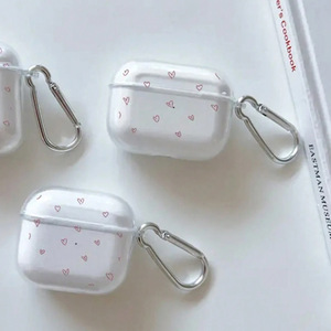 Funda roja con forma de corazón pequeño, adecuada para Apple AirPods de 2.ª generación, Pro 2, 3.ª generación, funda para auriculares con forma de corazón pequeño, transparente - Product Image 2