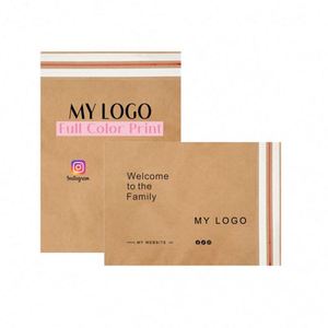 Custom Logo Printed Eco-Friendly Biodegradable Kraft Paper Self-Adhesive Mailers for Clothing Shoes & Fur - Product Image 2