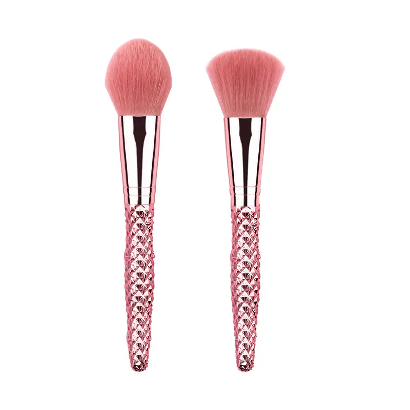 Custom logo pink single makeup brush soft nail dust brush high burnishing powder blush makeup blending brushes with handle