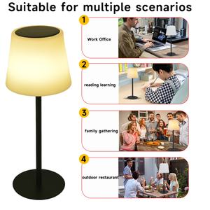 Lampe de table LED sans fil pour chambre à coucher, avec abat-jour en plastique, rechargeable, à intensité variable, pour salon, couloir, lumière décorative d'intérieur - Product Image 2