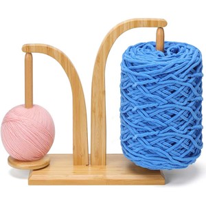 ที่วางไหมพรมไม้ไผ่สำหรับถักนิตติ้งและโครเชต์ พร้อมขอบเรียบ ที่เก็บไหมพรมแบบพกพาสำหรับงานถักโครเชต์ งานฝีมือ DIY - Product Image 1