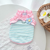 Camisole rayée style bonbon pour animaux de compagnie, légère et aérée pour l'été, idéale pour les chiens de petite taille comme les Teddy, Pomeranian et Bichon Frisé