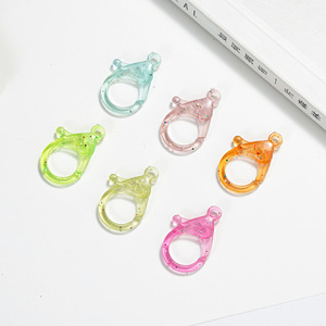 Colorful Transparent <b>Plastic</b> Jelly Lobster Clasps 25mm With Glitter For DIY Jewelry Making <b>Beading</b> Supplies - Product Image 4