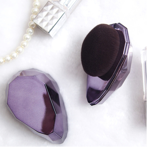 Brocha de Maquillaje Plana Morada de Alta Calidad con Descuento, Brocha Individual con Forma de Diamante para Base <span class=keywords><strong>Kabuki</strong></span> y Uso en Mejillas, Herramientas de Belleza - Product Image 2