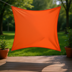 Voile d'ombrage carrée orange 16x16 pieds en HDPE pour jardin, terrasse et protection solaire - Product Image 2