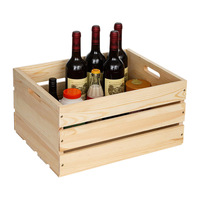 Caisses à lait en pin faciles à assembler, caisses en bois non finies pour le vin avec poignées