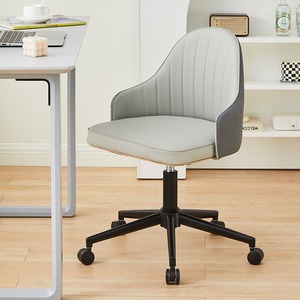 WDY Low <strong>Back</strong> PU Leather Swivel Computer Desk Task and Office <strong>Chair</strong> Mid <strong>Back</strong> <strong>Vanity</strong> <strong>Chair</strong> for Makeup Room - Product Image 1