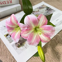 Großhandel 2-Köpfige Künstliche Lilien-Blumen für Hochzeit, Geburtstag, Dekoration, Bouquet, Tischblumen