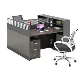 Modern Creative Office Desk Simple Double Four Person Six Person Workstation with Various Seating Combinations for Home Office