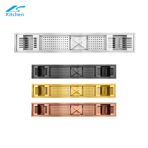Fregadero de cocina grande hecho a mano de acero inoxidable 304, cuenco único, cuatro encimeras plateadas, instalación, trampa de grasa Nano - Product Image 3