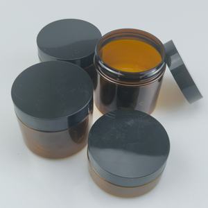 Pot cosmétique en plastique PET dépoli ambré transparent de 150g et 250g pour beurre corporel et crème, avec couvercle en bambou – Vente en gros - Product Image 3