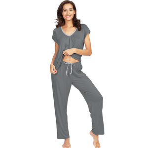 Set di abbigliamento da salotto in bambù personalizzato all'ingrosso abbigliamento da <span class=keywords><strong>donna</strong></span> modale in viscosa Set da notte da <span class=keywords><strong>donna</strong></span> di lusso - Product Image 5