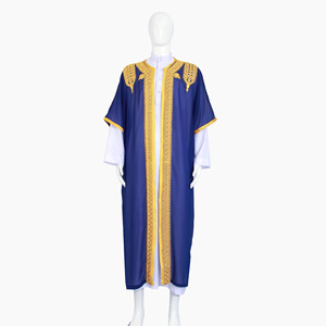 CCY Eid Vente en gros Robe musulmane brodée marocaine Drosh Dubai Abaya Bisht pour hommes Boubou Thobe Kamis Vêtements Abaya - Product Image 5