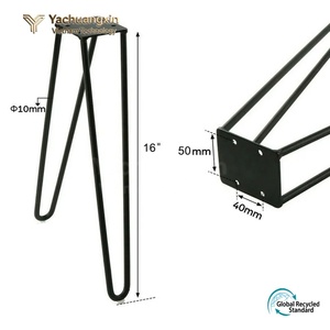 Pieds de meubles modernes en acier, base de table robuste, design industriel pour la maison et le bureau - Product Image 5