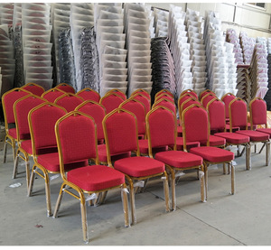 Sillas de Banquete Apilables de Aluminio y Tela Resistentes de Acero Moderno y Económicas de China para Recepciones de Boda - Product Image 3