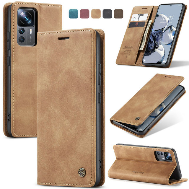 CaseMe Online for Xiaomi 12T Pro Case Luxury Magnetic Protector PU + TPU Leather Flip Cover for Xiaomi 12T 11T Wallet Card Case
