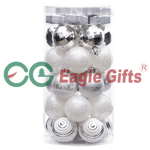 EAGLEGIFTS Argent Blanc Incassable Boule de Noël <span class=keywords><strong>Scandinave</strong></span> Kit De Décoration De Noël Pour Fiesta - Product Image 3