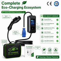 22kW 3-Phasen Tragbares GB/T EV-Ladegerät 32A Einstellbarer CEE-Stecker Hochleistungs-Mobile IC-CPD Reiseladestation für BYD Tesla NIO