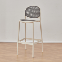 Chaise de salle à manger en plastique de style nordique avec dossier, haute qualité, pour salles à manger, bars et cafés