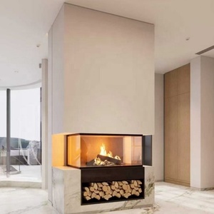 <span class=keywords><strong>Chimenea</strong></span> Moderna de Leña de 3 Lados con <span class=keywords><strong>Puerta</strong></span> Corredera de Acero, <span class=keywords><strong>Chimenea</strong></span> Empotrada para Interiores, para Sala de Estar, Hotel, Villa - Product Image 1