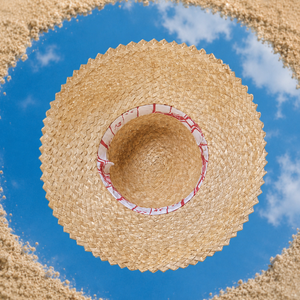 Sombrero de Paja Beige de Ala Ancha, Color Sólido, Unisex, para Adultos, Verano, Playa, Viajes, Casual, Bordado a Mano, Protección Solar - Product Image 3