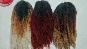 Extensions capillaires synthétiques populaires, douces et volumineuses, 18 pouces, Afro Kinky Curly Marley Twist, <span class=keywords><strong>pour</strong></span> tresses au crochet et tresses à la main, en vrac - Product Image 3