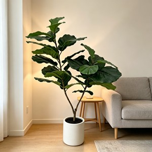 Artificial <b>Tree</b> Green <b>Potted</b> with Piano Leaf Banyan Ornaments for Living Room Floor Simulation - Product Image 6