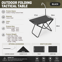 Table tactique pliable multifonctionnelle, légère, empilable, mobilier d'extérieur pour le camping et le pique-nique, en acier au carbone