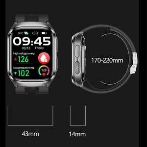Ecg + Ppg Amoled Smart Watch Nieuwe Waterdichte IOS & Android Square Activity Tracker Smartwatch Met Luchtpomp Bloeddruk - Product Image 4