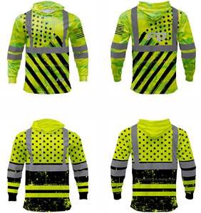 Fq Tùy Chỉnh <span class=keywords><strong>Hi</strong></span> <span class=keywords><strong>VIS</strong></span> Áo Dài Tay Áo Thăng Hoa Mô Hình In Ấn Mỹ Cờ Tên Phản Quang An Toàn Người Đàn Ông Của Quần Áo Làm Hộ Lao động Hoodies - Product Image 3