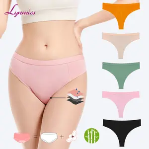 Wholesale Women Colorful Leak Proof Thong Menstrual Underwear Leakproof No Pfas Bamboo Period Panties Bragas Menstruales