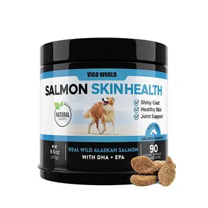 कुत्तों के लिए त्वचा स्वास्थ्य Chews ओमेगा 3 मछली के तेल के साथ स्वस्थ त्वचा कोट कुत्ते की खुजली त्वचा के लिए अलास्कन
