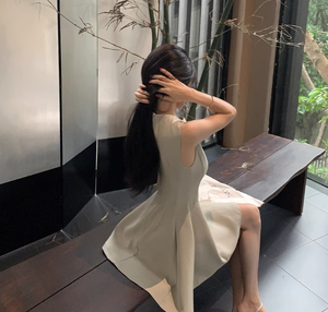 <span class=keywords><strong>Robe</strong></span> Courte Élégante Sans Manches pour <span class=keywords><strong>Femme</strong></span>, Nouvelle Collection 2026, Col Rond, Coupe Évasée Trapèze, <span class=keywords><strong>Robe</strong></span> de Soirée Formelle - Product Image 5