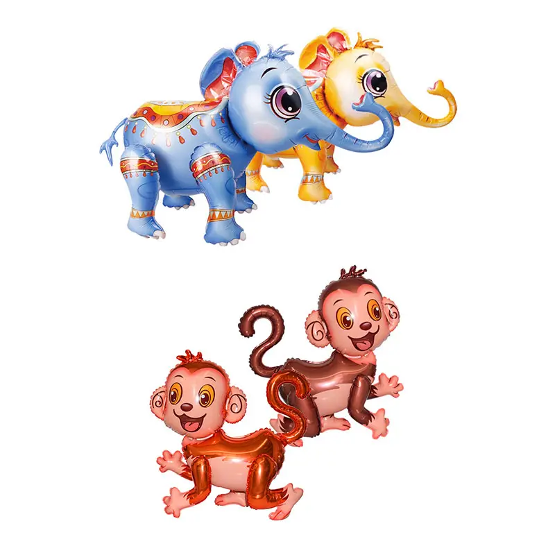 Büyük <span class=keywords><strong>fil</strong></span> maymun hayvanlar şekil helyum balonları <span class=keywords><strong>yürüyüş</strong></span> şişme hayvan balonlar oyuncaklar Globos