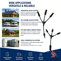 Câble de connexion de branche solaire photovoltaïque de type Y (1500V 30A) pour la distribution d'énergie photovoltaïque