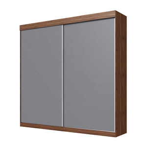 Armoire de style moderne PRIME à 2 portes coulissantes et 6 tiroirs, revêtement verni céramique, meuble autoportant pour chambre à coucher en panneaux de particules - Product Image 2