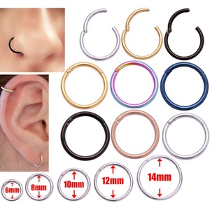 Stainless Steel Piercing Body Jewelry in Stock Fashion <strong>Round</strong> Hoop Clicker Septum Hinged <strong>Nose</strong> <strong>Ring</strong> - Product Image 2