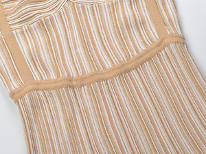2026 Summer New Arrival Lady Colorblock Striped Wear Knits Sexy <strong>Slips</strong> <strong>Long</strong> Dress Women - Product Image 6