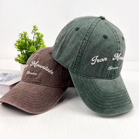 Algodón lavado desgastado Vintage papá sombreros sin estructura Logo bordado gorra de béisbol personalizada