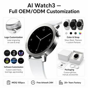 Montre connectée AI Watch 3 1,45 pouces AMOLED, étanche IP68, commande vocale ChatGPT, NFC, suivi santé, appels Bluetooth, charge sans fil, vente en gros usine - Product Image 3