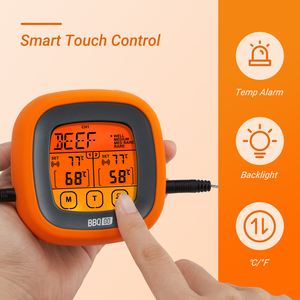 Termometro della carne del termometro della griglia del BBQ del Touch Screen di colore LED di INKBIRD BG-CT2D con le sonde impermeabili doppie - Product Image 3