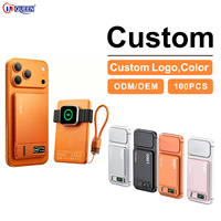 Banque d'alimentation portable à affichage numérique Alu, charge rapide, mini 5000 mAh, mince, 10000 mAh, magnétique sans fil pour montre et téléphone