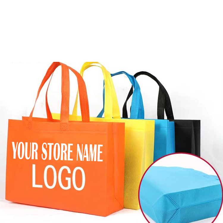 Cheap Tote Bags Custom Printed Recyclable Fabric Non Woven Shopping Bags With Logo