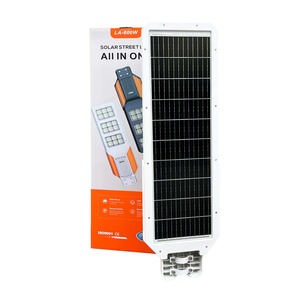 مصباح شارع <span class=keywords><strong>LED</strong></span> يعمل بالطاقة الشمسية 600 واط مقاوم للماء مع بطارية شمسية مدمجة، مصباح خارجي يثبت على الحائط مع تحكم عن بعد وضمان لمدة عامين - Product Image 3