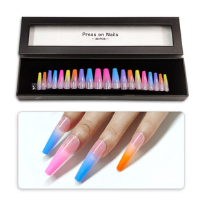 <span class=keywords><strong>Faux</strong></span> <span class=keywords><strong>ongles</strong></span> artificiels longs 2021, 24 pièces, design cercueil, couverture complète, à pression, avec boîte, nouveau <span class=keywords><strong>produit</strong></span> - Product Image 3