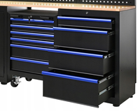 Sistema de Almacenamiento para Taller y Garaje de 8 Módulos, Gabinete para Herramientas con LED y Juego Completo de Herramientas