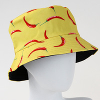 Chapeau de soleil de plage personnalisé DLL309 avec impression chili, chapeau de pêcheur unisexe d'été, chapeau seau en polyester vierge