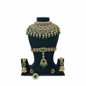 Glamorous Semi Bridal Gold Plated Jewelry <b>Set</b> Austrian Potassium Stones <b>Beads</b> Elegant Wedding and Special Occassion - Product Image 2